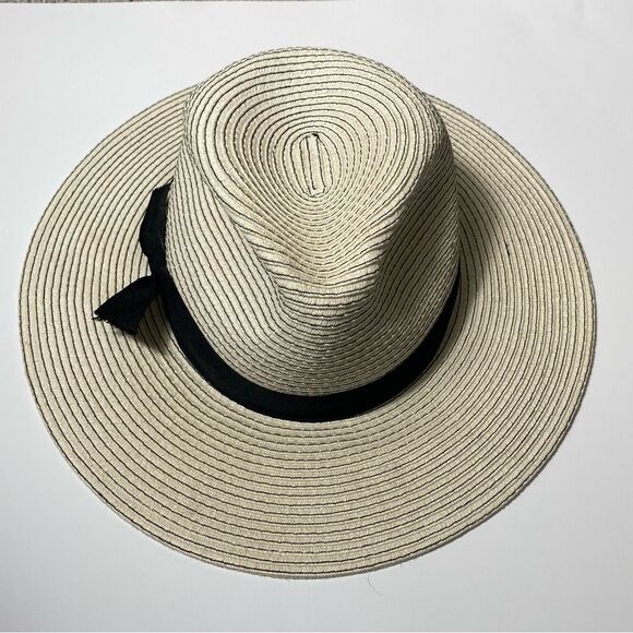 Broner Ladies Yacht Club Big Brim Fedora One Size Cream & Black - Picture 11 of 13
